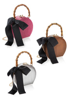 CLUTCH IN ECOPELLE CON FIOCCO IN STOFFA