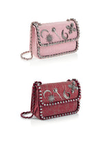 BORSA GIOIELLO TESSUTO CON CRISTALLI E STRASS