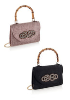 BORSA GIOIELLO IN TESSUTO CON CRISTALLI