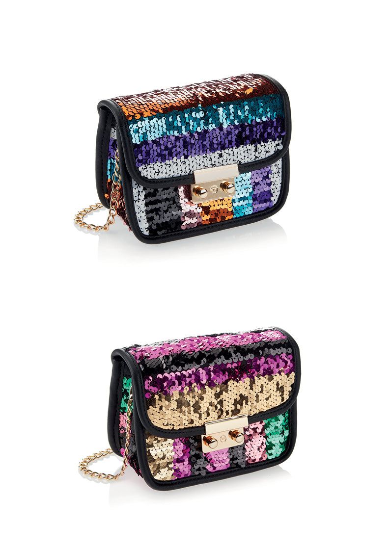 CLUTCH CON PAILLETTES MULTICOLOR