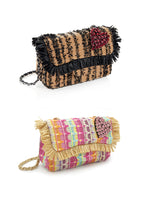CLUTCH IN RAFIA CON CRISTALLI