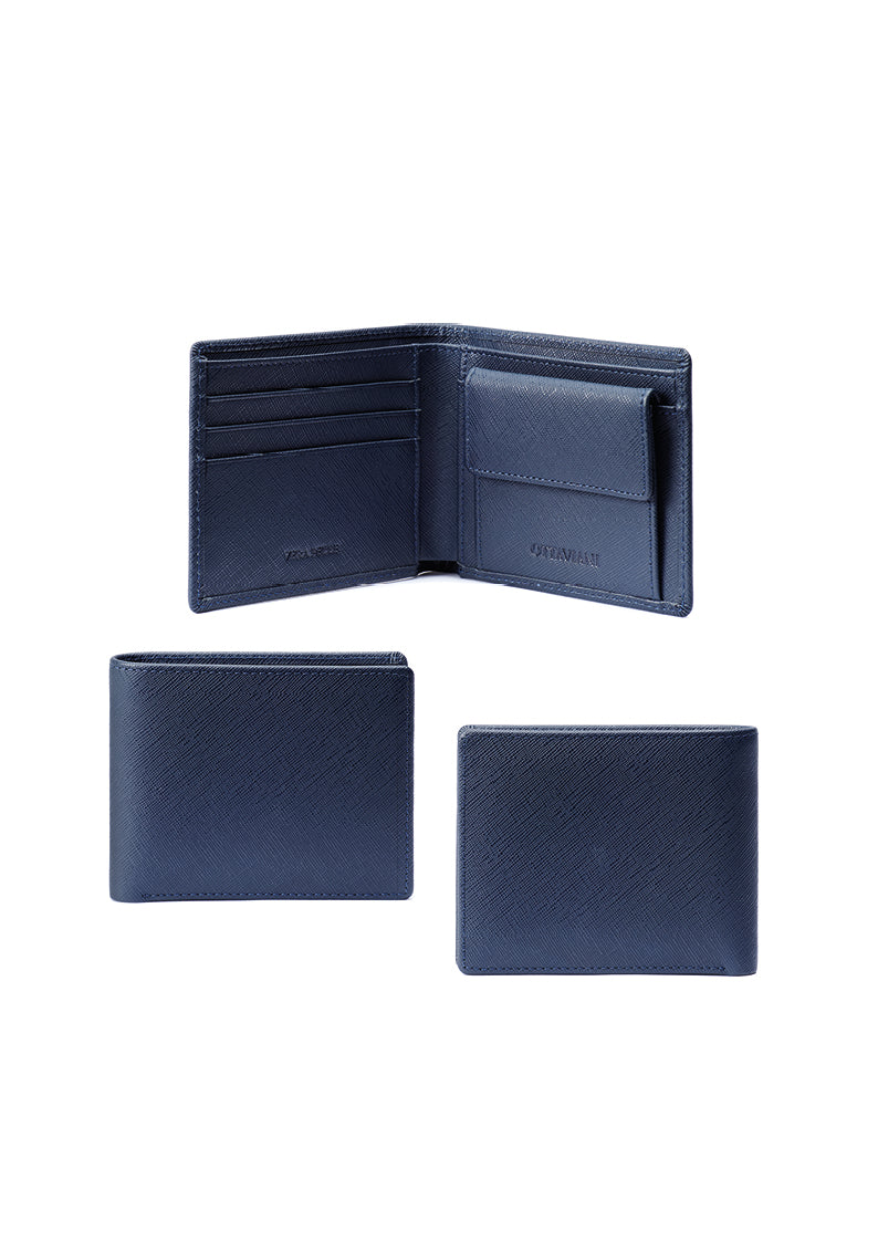 PORTAFOGLIO IN VERA PELLE SAFFIANO BLU