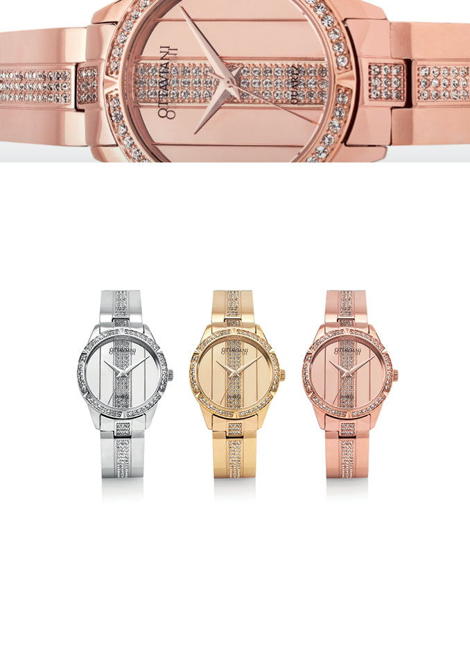 QUARZO SEMI-BANGLE DORATO