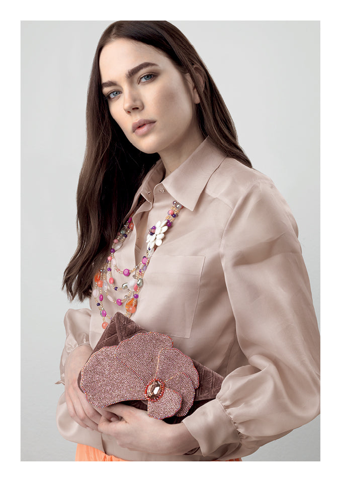 CLUTCH IN VELLUTO CON CRISTALLI,PERLINE STRASS