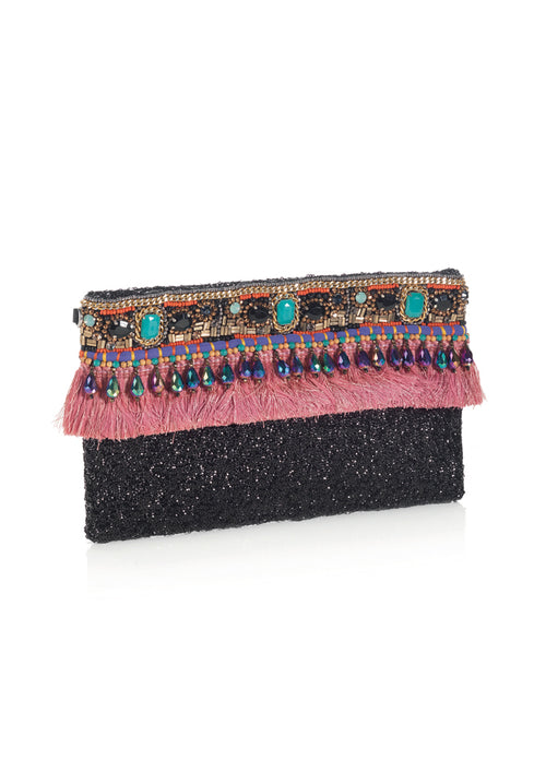 CLUTCH CON STRASS E PERLINE