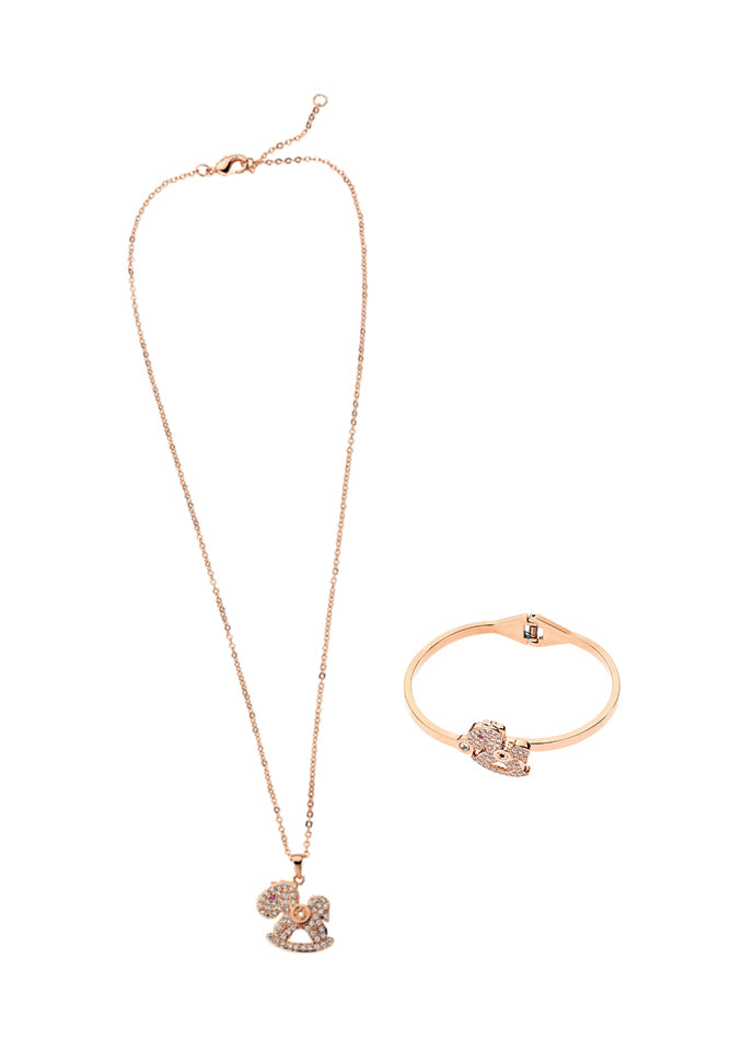BANGLE"CAVALLO A DONDOLO PREZIOSO"IN ARG ROSE'