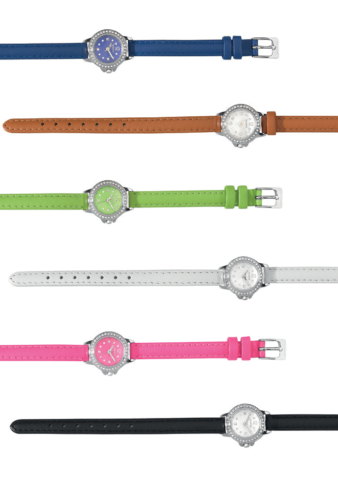 OROLOGIO QUARZO STRASS PELLE VERDE