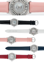 OROLOGIO QUARZO ACCIAIO,STRASS-VERNICE BLU